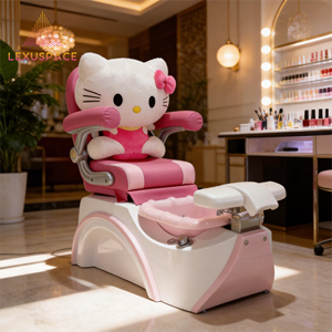 Fauteuil de pédicure pour enfants style <span class=keywords><strong>Hello</strong></span> <span class=keywords><strong>Kitty</strong></span>, directement de l'usine, pour salon commercial, spa pour enfants, avec bassin, lumière LED et jet de massage. - Product Image 3