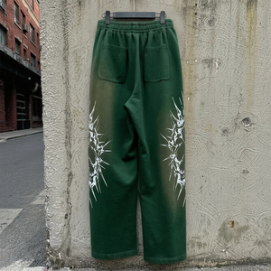 Ropa de calle personalizada, pantalones acampanados informales, pantalones de chándal holgados con lavado ácido para hombre - Product Image 2