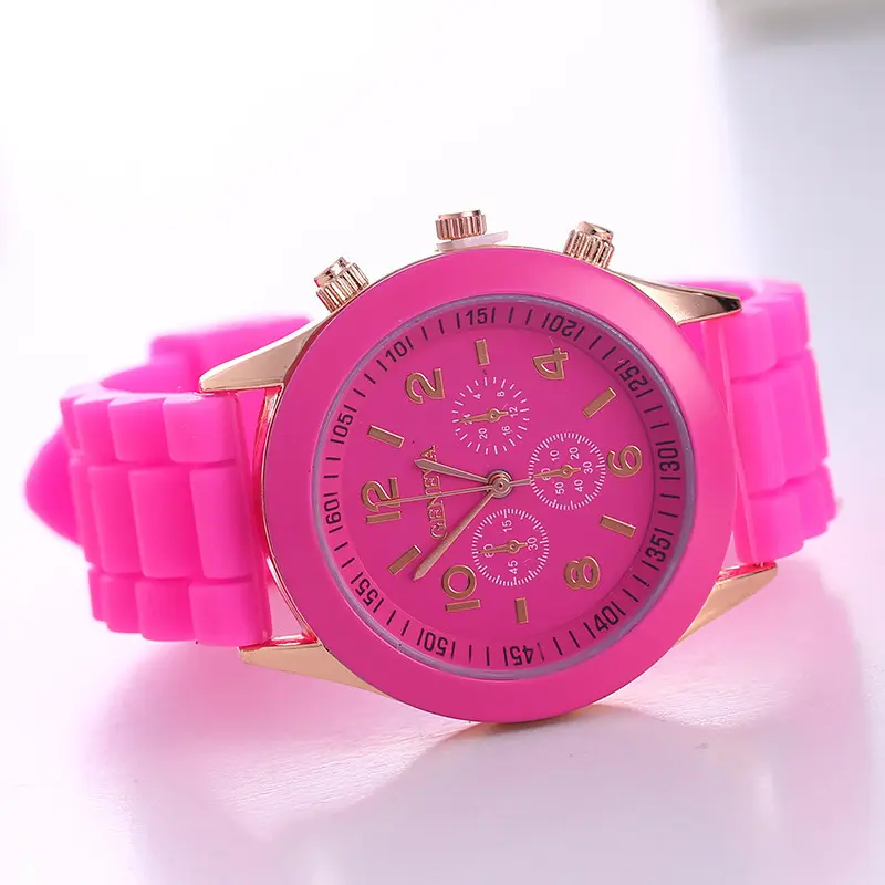 Unisex Geneva Silicone Jelly Gel Quartz Analog Sport Wrist geneva Watch
