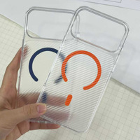 Nouveautés : Étui de téléphone portable de luxe ultra-fin en fibre de carbone haute performance, transparent, magnétique, antichoc et étanche pour