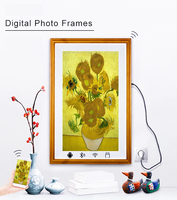 Layar LCD Digital Signage Kayu Seni 21,5 inci untuk Dalam Ruangan dengan Sistem Android, Pemutar Video, Jam, dan Dukungan MP4/MP3, Dapat Dipasang di Dinding