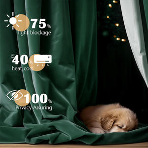 DaiRui Wholesale Velvet Blackout <strong>Curtains</strong> High Density Thermal Insulated Drapes for Custom Size Heavyweight Window Treatments - Product Image 2