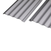 Paneles de pared de cortina de Metal de revestimiento corrugado de perfil de aluminio de tablero de onda convexo negro para decoración de edificios