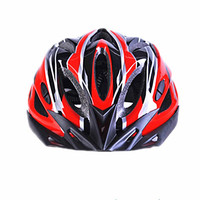 Casque de vélo tout-terrain et de route rouge et blanc pour adultes unisexes, certifié CE CPSC, boucle à dégagement rapide, 16-20 aérations