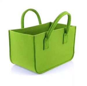 Custom Collapsible Large Felt Firewood Carry Bags Storage <b>Basket</b> for Fireplace Tools Shopping - Product Image 2