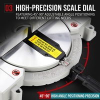 Scie à onglet composée BODA M8-255 255 mm 2200 W 6000 tr/min, machine électrique pour la coupe du bois, pour le travail du bois et la construction