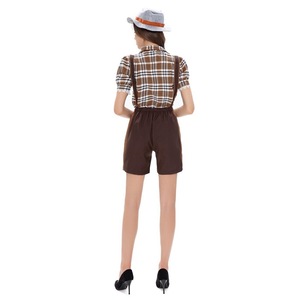 Traje de Overol a Cuadros con Temática de Cerveza Alemana para Mujer, Disfraz Bávaro para Actuaciones Escénicas - Product Image 5