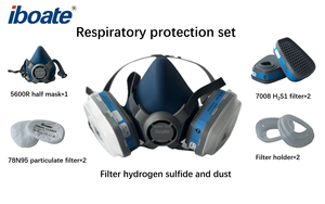 Sulfeto De Hidrogênio Respirador De Poeira Anti Máscara De Gás Meia <span class=keywords><strong>Face</strong></span> Respirador Industrial Químico Meia <span class=keywords><strong>Face</strong></span> Máscara Set - Product Image 3