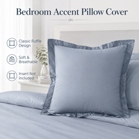 Housse de coussin à volants douce et agréable pour la peau, couture soignée, taie d'oreiller carrée décorative