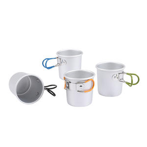 Tasse à thé pliable en alliage d'aluminium pour l'extérieur, avec poignée orange, pour le camping, le pique-nique, tasse à eau et à café portable ultralégère - Product Image 3