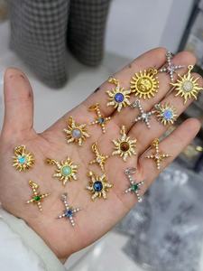 Colgante de Sol Radiante de Circonita Cúbica de Alta Gama, Chapado en Oro, Estilo Solar, para la Creación de Collares de Moda DIY - Product Image 4