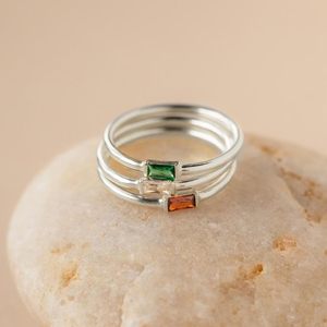 Bague de naissance colorée de décembre en argent sterling S925 haut de gamme de conception de niche exquise pour les femmes - Product Image 1