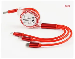 Hot Sell <span class=keywords><strong>3</strong></span> in 1 Einziehbares USB-Kabel für Telefon XS X Ladegerät Micro-USB-Kabel Für Android USB Typ C Handy Multi - Product Image 5