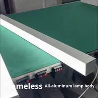 Barre lumineuse LED en aluminium pour bureau, anti-éblouissement, personnalisable, tube carré, luminaire suspendu noir