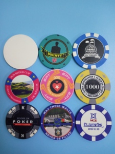 Jetons de poker en céramique personnalisés et durables avec design en secteur 39 mm x 3,3 mm pour clubs de poker – NE PAS STOCKER - Product Image 2