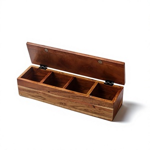 Premium Wooden <b>Tea</b> Storage <b>Box</b> with 6/8/12 Compartments Foldable & Durable Design Easy-to-Clean Lid Customizable Capacity - Product Image 1