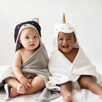 Serviette de bain à capuche en bambou tissé avec broderie animale, antimicrobienne et séchage rapide, pour la salle de bain et la chambre de bébé