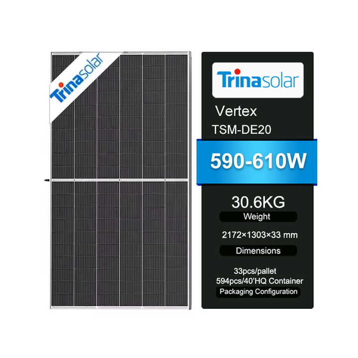 Trina 590-610W TSM-DE20 Trina Solar Panel 600W Mono PV Module 605W 