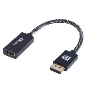 Adaptador conversor compatível com HDMI, porta de exibição macho DP para fêmea HD TV, cabo de vídeo para PC, laptop, 4K DisplayPort