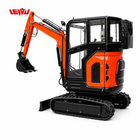 Mesin Excavator Kecil untuk Konstruksi Pedesaan Buatan China, Excavator 2.5 Ton dengan Kabin Tertutup dan Kanopi