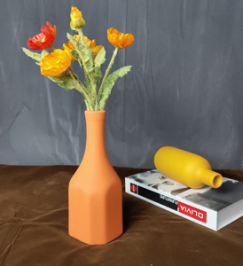 Europa creativa di disegno di Stile, Nuovo, Moderno Arancione bottiglia di forma opaco flacone <span class=keywords><strong>Vaso</strong></span> di Ceramica per Fiore Secco - Product Image 3