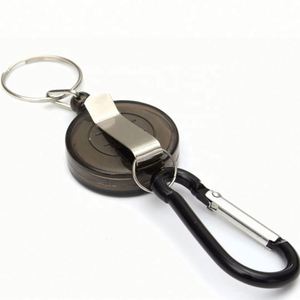 Custom Logo Outdoor <b>Cheap</b> Aluminum Lightweight Carabiner ID Badge Holder Reel Clip Portable Retractable Keychain - Product Image 2
