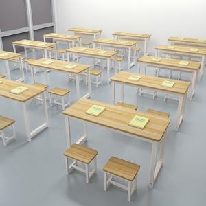 Ensemble de bancs de bureau en bois de style moderne <span class=keywords><strong>prix</strong></span> de gros chaise en acier pour salle de classe, école, bureau à domicile, entrepôt, salle à manger et université - Product Image 1