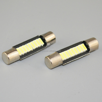 Lampe LED Festoon T6.3 4014 9SMD 12V 29MM pour intérieur de voiture, plafonnier auto avec ampoule plate à tête ronde, lumières de lecture pour plaque d'immatriculation