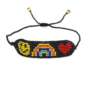 Go2boho Pulsera <span class=keywords><strong>de</strong></span> arcoíris para niños Miyuki <span class=keywords><strong>Bonitas</strong></span> joyas con cara <span class=keywords><strong>de</strong></span> sonrisa - Product Image 2