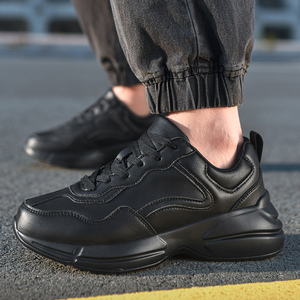 Zapatos Casuales de Plataforma Clásicos para Hombre, Zapatos Deportivos de Piel Sintética Negra de Primera Calidad en Color Puro - Product Image 4