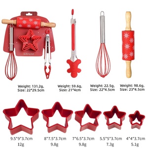 Ensemble de pâtisserie de Noël en silicone : Rouleau à pâtisserie, fouet, <span class=keywords><strong>emporte</strong></span>-pièces, spatule, ustensiles de cuisson en silicone résistants à la chaleur OEM ODM - Product Image 1