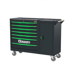 Armoire à outils roulante Fasano Tools à 7 tiroirs avec porte et roulettes pour la réparation automobile - Product Image 2