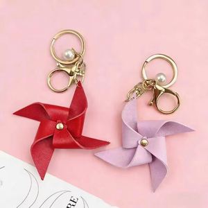 Stylish PU Leather Windmill Keychain Multicolor <b>Keyring</b> Pendant Cute Bag <b>Charm</b> Accessory - Product Image 2