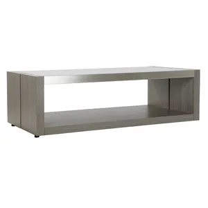 Table basse en chêne et aluminium avec plateau en verre Dimensions 120x60x37,5cm - Product Image 2