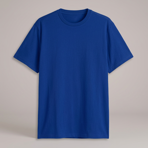 Camiseta Premium de Cuello Redondo Azul Sólido para Hombre, Camiseta Informal de Manga Corta de Algodón, Camiseta Lisa de Verano para Usar en la Calle, con Logotipo Personalizado - Product Image 2