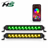 Barre lumineuse LED HSSH améliorée de 30 pouces 150W à une rangée avec contrôle par application et rétroéclairage RGB, faisceau de conduite tout-terrain pour camion 4x4