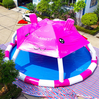 Großer runder PVC-Kinderpool, 0,9 mm dick, mit Reparaturset für den Sommergebrauch im Garten