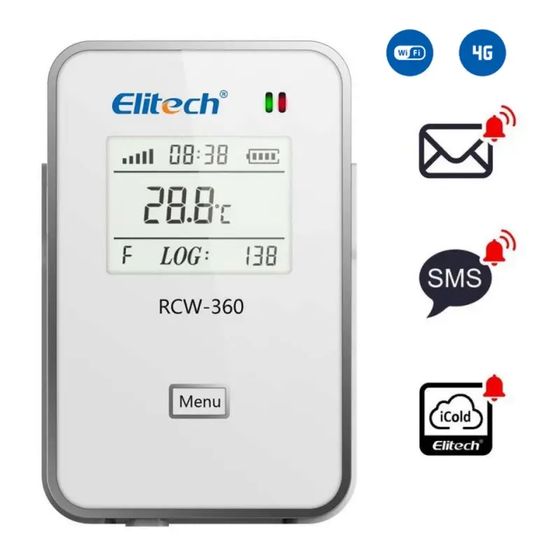 Elitech Monitor Data Logger 4G & WIFI, Perekam Temperatur dan Kelembaban Digital RCW-360 Harga