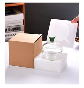 Bếp an toàn bát thủy tinh Pyrex Bộ đồ ăn handmade axit boric thủy tinh hấp bát với nắp - Product Image 6