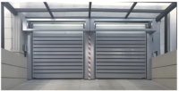 Puerta de garaje de persiana enrollable industrial de alta velocidad en espiral de metal de aluminio automático para protección contra huracanes