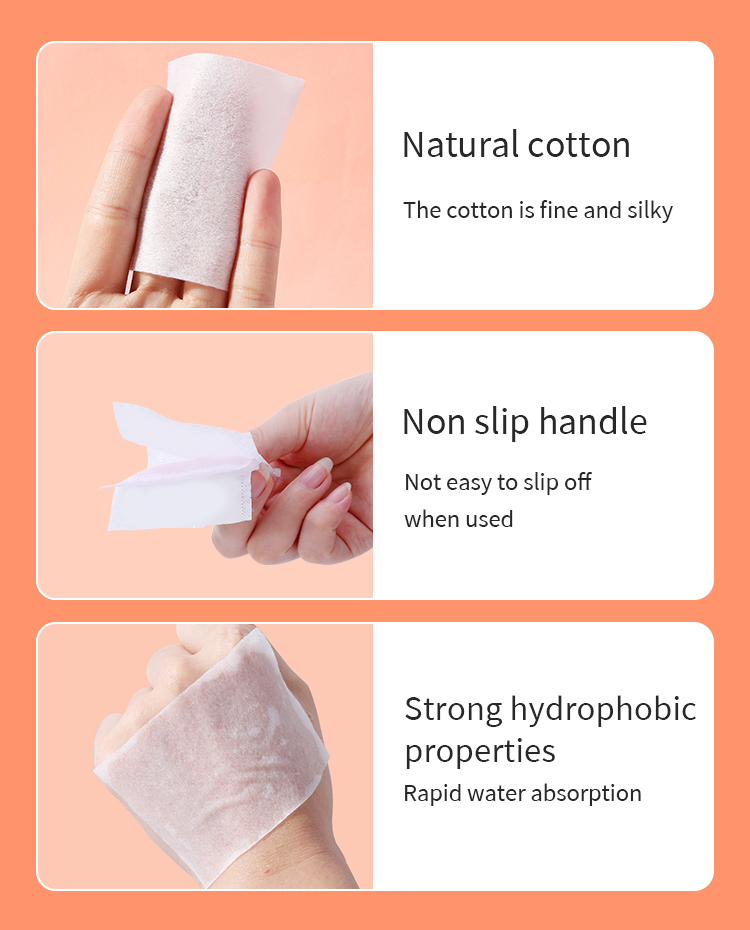 50pcs/box Custom Logo Thin Save Water Cosmetic Cotton Pads Clean Skin Care Cotton Toner Pad For Face Makeup Cotton Pad SY403