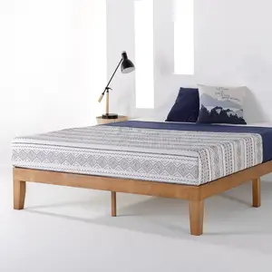 Modern Twin Size Solid Pine Wood Headboard Wooden Platform Bed Frame