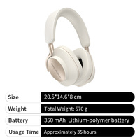 Headphone Over-Ear 2026 350mAh Tipe-C Berlapis Logam Peredam Kebisingan untuk Perjalanan dan Kantor