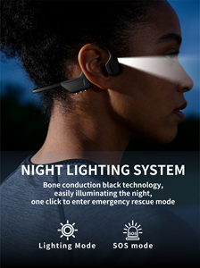 Casque Bluetooth à conduction osseuse HW10 avec lumière d'urgence nocturne pour le <span class=keywords><strong>sport</strong></span>, signal lumineux SOS, étanche IPX8, écouteurs de natation - Product Image 2