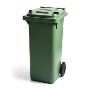 Bidone della Spazzatura 120 L Verde con Ruote e Pedale - Product Image 2