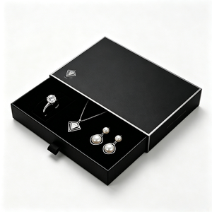 Emballage personnalisé pour bijoux - Boîte cadeau en carton recyclé pour bagues, boucles d'oreilles et ensembles de colliers - Product Image 2