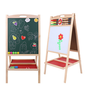 Tableau éducatif pour enfants, tableau magnétique effaçable à sec, <span class=keywords><strong>chevalet</strong></span> en bois pour enfants, <span class=keywords><strong>peinture</strong></span> pour tout-petits - Product Image 1
