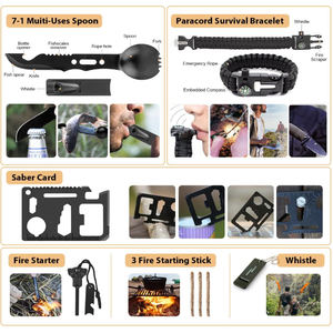 142 قطعة من معدات الطوارئ الاحترافية للسلامة مع سكين نجاة للتخييم والمشي لمسافات طويلة والصيد والمغامرات الخارجية - Product Image 5