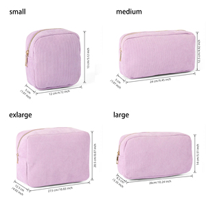 Pochette de rangement pour maquillage pour femme, personnalisée, couleur bonbon, en velours côtelé écologique, avec fermeture éclair, portable, pour le voyage et le rangement - Product Image 6