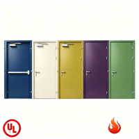 Puerta de Doble Hoja de Acero Galvanizado de 2.0 mm, Resistente al Fuego por 180 Minutos, con Núcleo de Lana de Roca y Perlita, para Centros Comerciales y Salidas de Emergencia